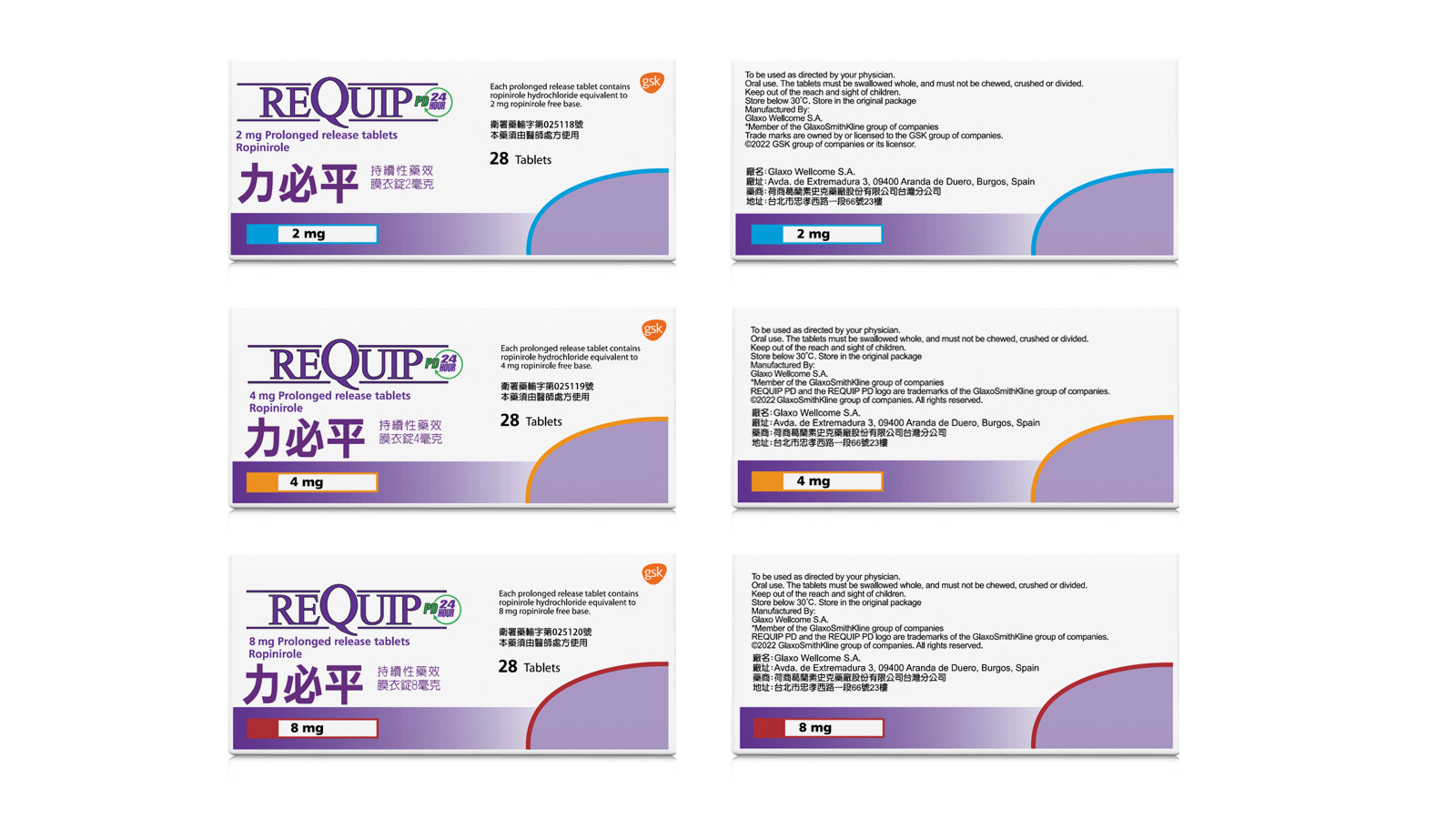 Requip PD 力必平持續性藥效膜衣錠產品照片